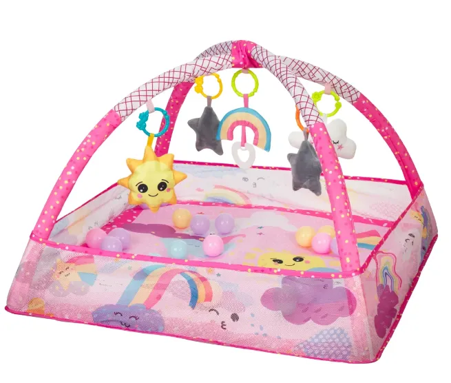 Covoraş pentru copii Kikkaboo 18 Balls Sky Pink, 78x75x50 cm