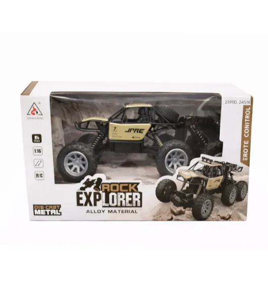 Mașină Rock Crawler 1:18, 6 roți, cu telecomanda, metal, aurie, cod 2399D