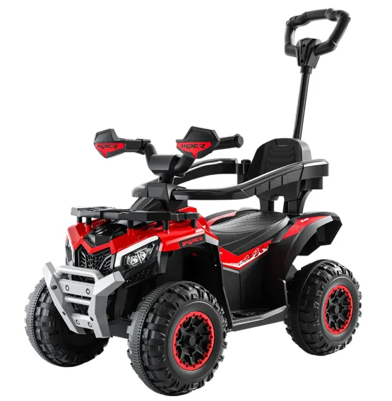 ATV electric pentru copii cu mâner parental, muzică și lumini, design modern, roșu (728309)