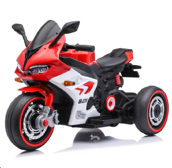 Motocicleta pe acumulator rosie pentru copii (822) (64828)