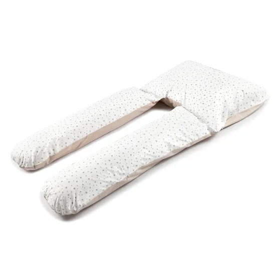 Pernă pentru gravide PM forma-T cu față de pernă Stele Maro, 140 cm