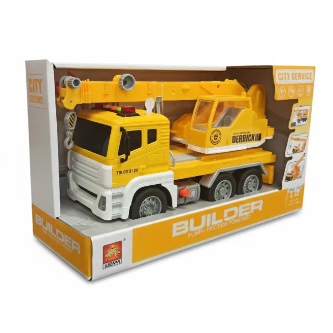 Camion-Macara cu inerție 1:12 (lumină) galben, cod 1834D