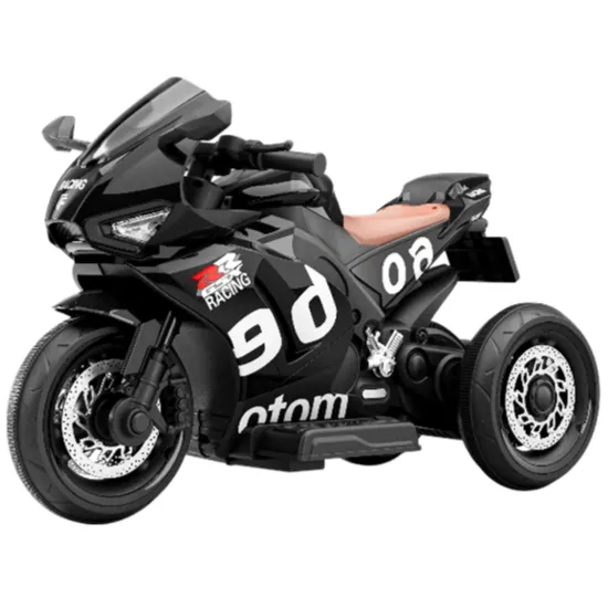 Motocicletă electrică pentru copii cu telecomandă, neagră (96307)