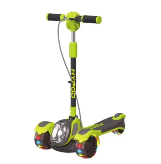 Trotinetă pentru copii cu 3 roți luminoase, far cu lumină, muzică, frână de mână, verde, RTM Scooter (56749)