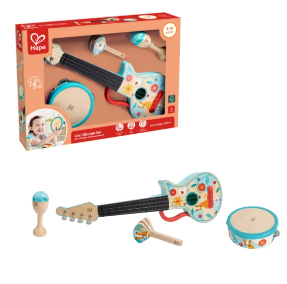 Set de instrumente muzicale 4 în 1 „Ukulele”