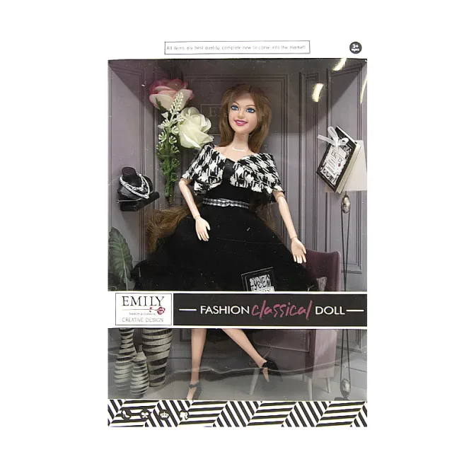 Papusa Emily 30 cm, cu flori, cod 672024