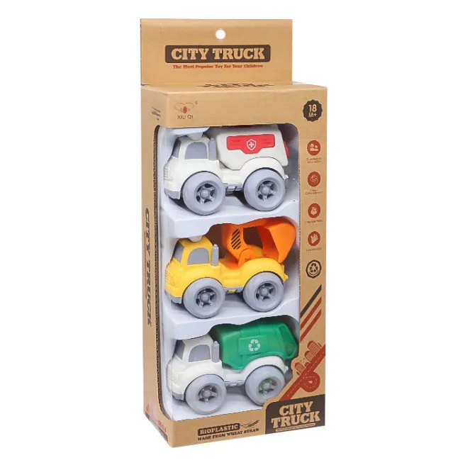 Ambulanță, autobasculantă și camion excavator din bio-plastic, cod 852027