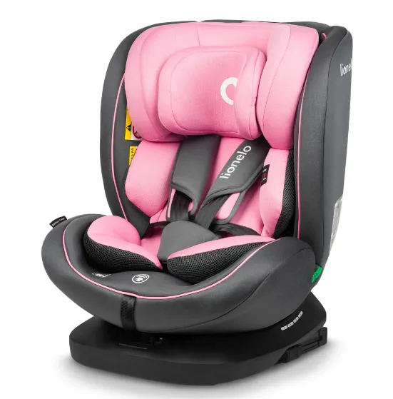 Scaun auto 40-150 cm (i-Size) Isofix Lionelo Bastiaan Pink Baby, rotativ 360