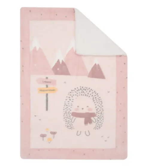 Păturică Kikkaboo Sherpa Hedge-hugs Pink, 110x140 cm