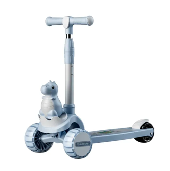 Trotinetă pentru copii cu 3 roți luminoase, platformă cu lumini și muzică, albastru, RTM Scooter (89846)