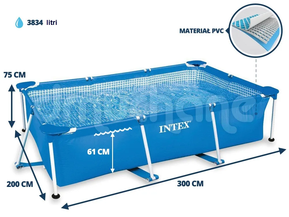 Bazin (72x200x300 cm) 3834 литров Аrт. 28272