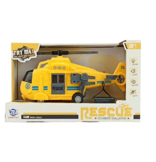 Elicopter de salvare 1:16 Rescue inerțial, lumină, sunet, galben, cod 990005