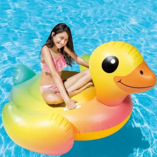 Saltea-plută gonflabilă „Rață” cu mânere, 147x147x81 cm, până la 40 kg, 3+ art. 57556