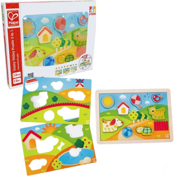 Puzzle Cîmpul însorit (3 în 1)