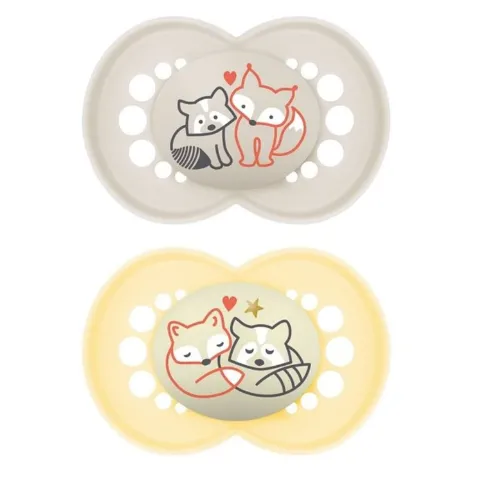 Suzeta ortodontica din silicon MAM Original Day and Night Planet Love Unisex (16+ luni), 2 buc.