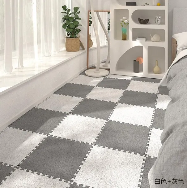 Puzzle de podea moale, 10 buc., alb/gri, KTPT014