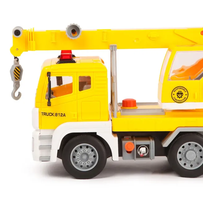 Camion-Macara cu inerție 1:12 (lumină) galben, cod 1834D Camion-Macara cu inerție 1:12 (lumină) galben, cod 1834D