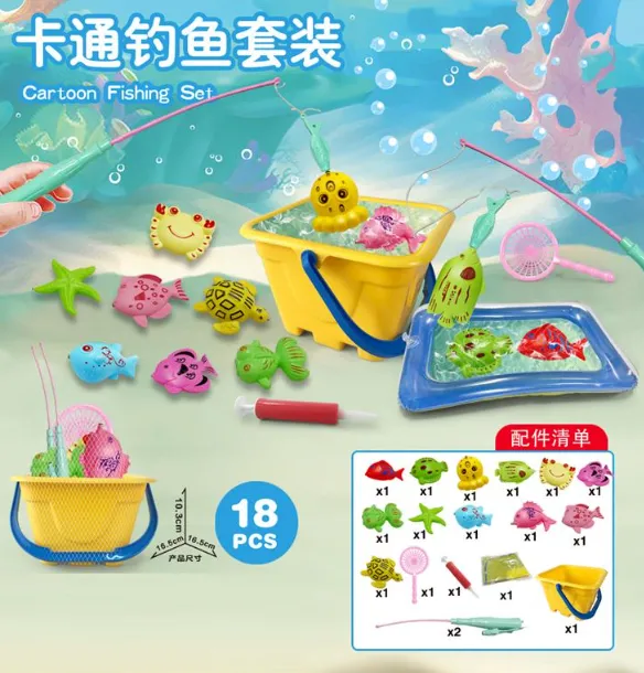 Set de pescuit magnetic cu găleată, 18 buc. 666-1112Q