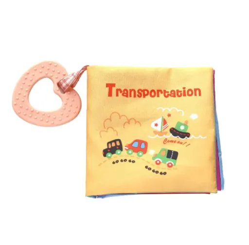 Carte educationala Kikkaboo Cloth book with teether Transportations