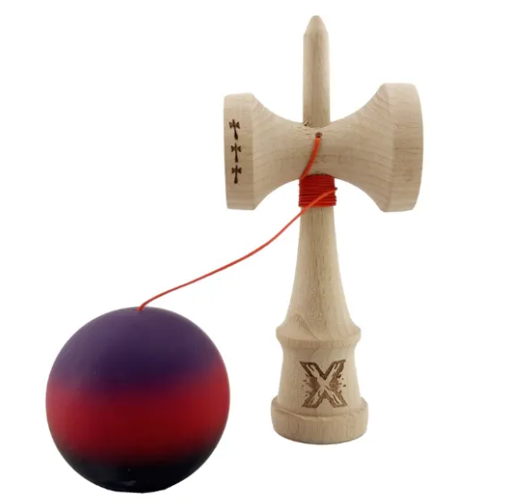„Kendama X Original”, Profesionala, Flippy, Rulment Metalic, Ața 55 cm, Cupe Mari, 7 х 6 х 18 cm, gradient mov-roșu „Kendama X Original”, Profesionala, Flippy, Rulment Metalic, Ața 55 cm, Cupe Mari, 7 х 6 х 18 cm, gradient mov-roșu