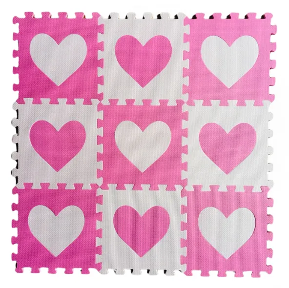 Covoraș-puzzle educativ „Inimioare”, 9 elem.