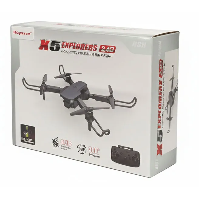 Quadcopter cu altitudine fixă și telecomandă, gri, cod 1243D