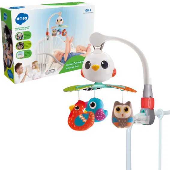 Jucarie muzicala pentru patuc „Carusel cu pasarele”