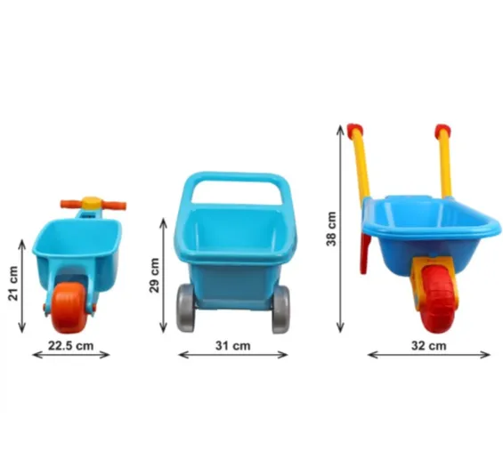 Set pentru nisip cu roabă și accesorii, Technok (4265) Set pentru nisip cu roabă și accesorii, Technok (4265)