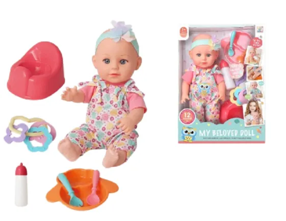 Papusa in set cu accesorii,vorbeste in limba romana