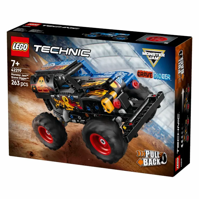 Constructor LEGO Technic Monster Jam Grave Digger Foc și gheață, art. 42219