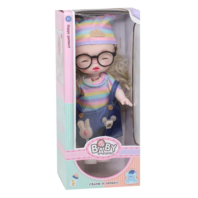 Păpușă cu ochelari 30 cm, tricou grafiti, cod 822134