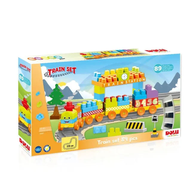 DL Set de constructii cu trenulet, 85 piese