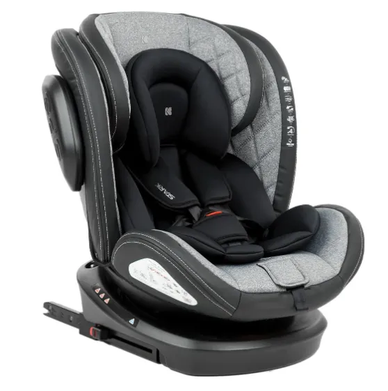Scaun auto 0-36kg Isofix KikkaBoo Stark Light Grey, rotativ 360