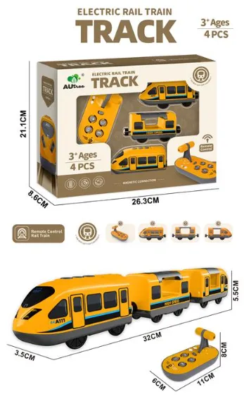 Trenuleț electric cu telecomandă galbenă, AU9667