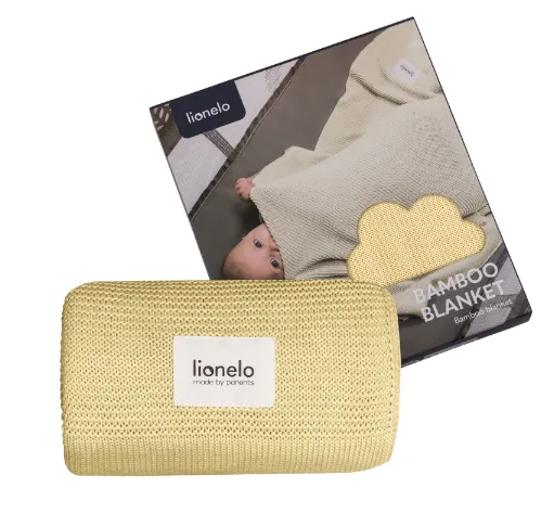 Plapumă Lionelo Bamboo Blanket Yellow Lemon, 75x100 cm