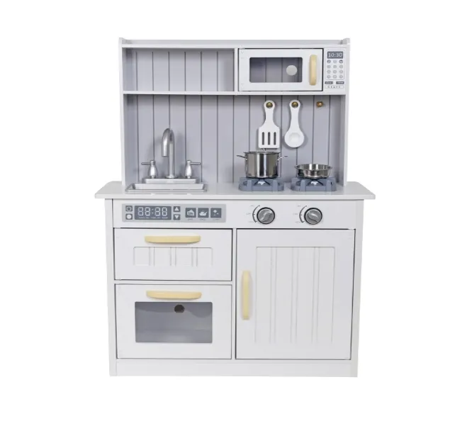 Bucătărie din lemn cu accesorii și funcții 70*30*93cm, albă W10C823B