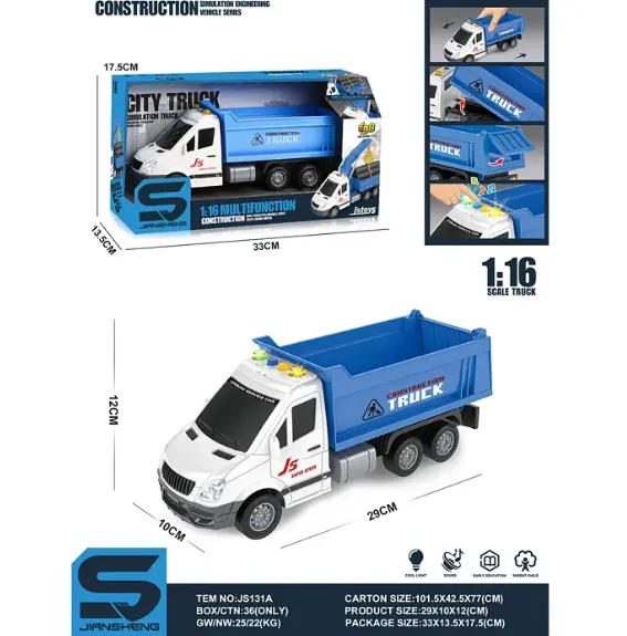 MASINA CAMION CU SUNET SI LUMINI (INSTRUCTIUNE IN ROMANA) 72116