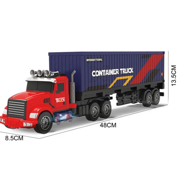 Camion container, telecomandă, USB, baterie, roșu 666-149