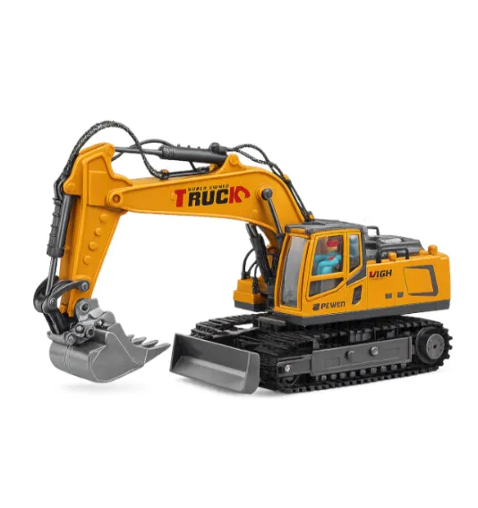 Excavator cu telecomandă Alloy Truck cu abur, galben, cod 962196