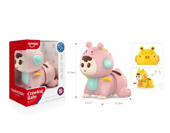 Păpușă târâtoare-albina Brainstorming (roz) cu lumină și muzică