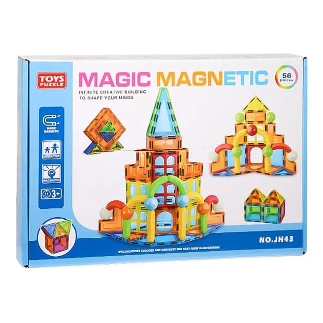 Set constructor magnetic, 56 piese, cod 910068