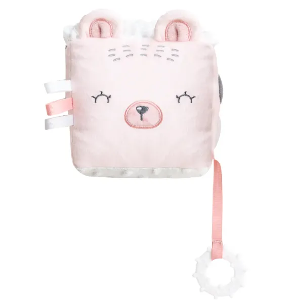 Jucărie de pluș KikkaBoo Cube Bear with me Pink, 16x16 cm