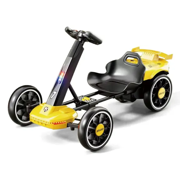 Kart electric pentru copii cu telecomandă, galben (80745)