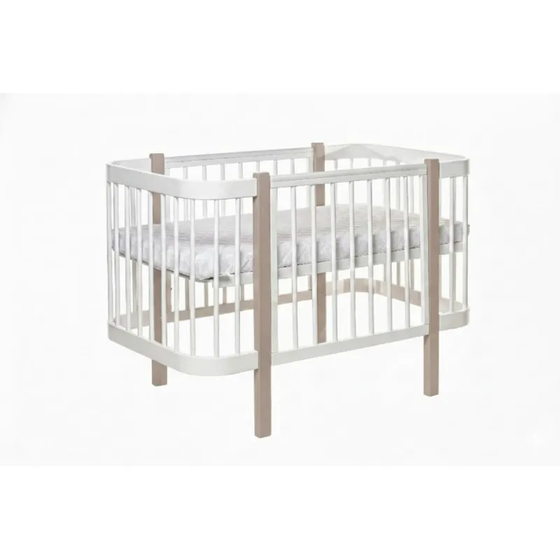 Pătuţ Eucalyptus Karol Premium Longitudinal (DS-9051) Alb+Cappuccino