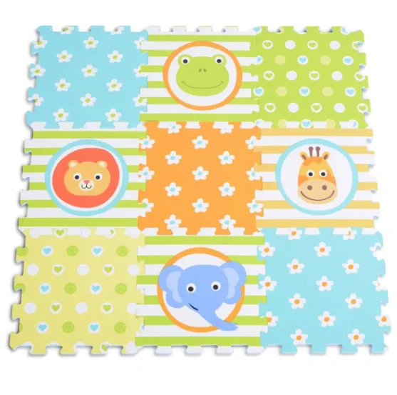 Covoraş pentru copii Moni Puzzle Animals Multicolor, 31x31 cm, 9 buc.