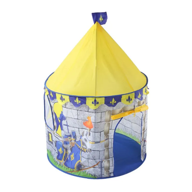 Cort de joaca p/u copii 100x135cm, galben/albas